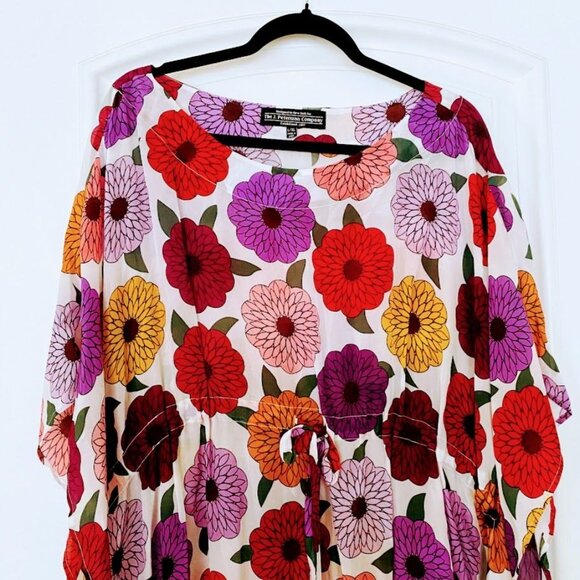 The J. Peterman Company Annata's Floral Caftan Kaftan L/XL - Picture 7 of 12